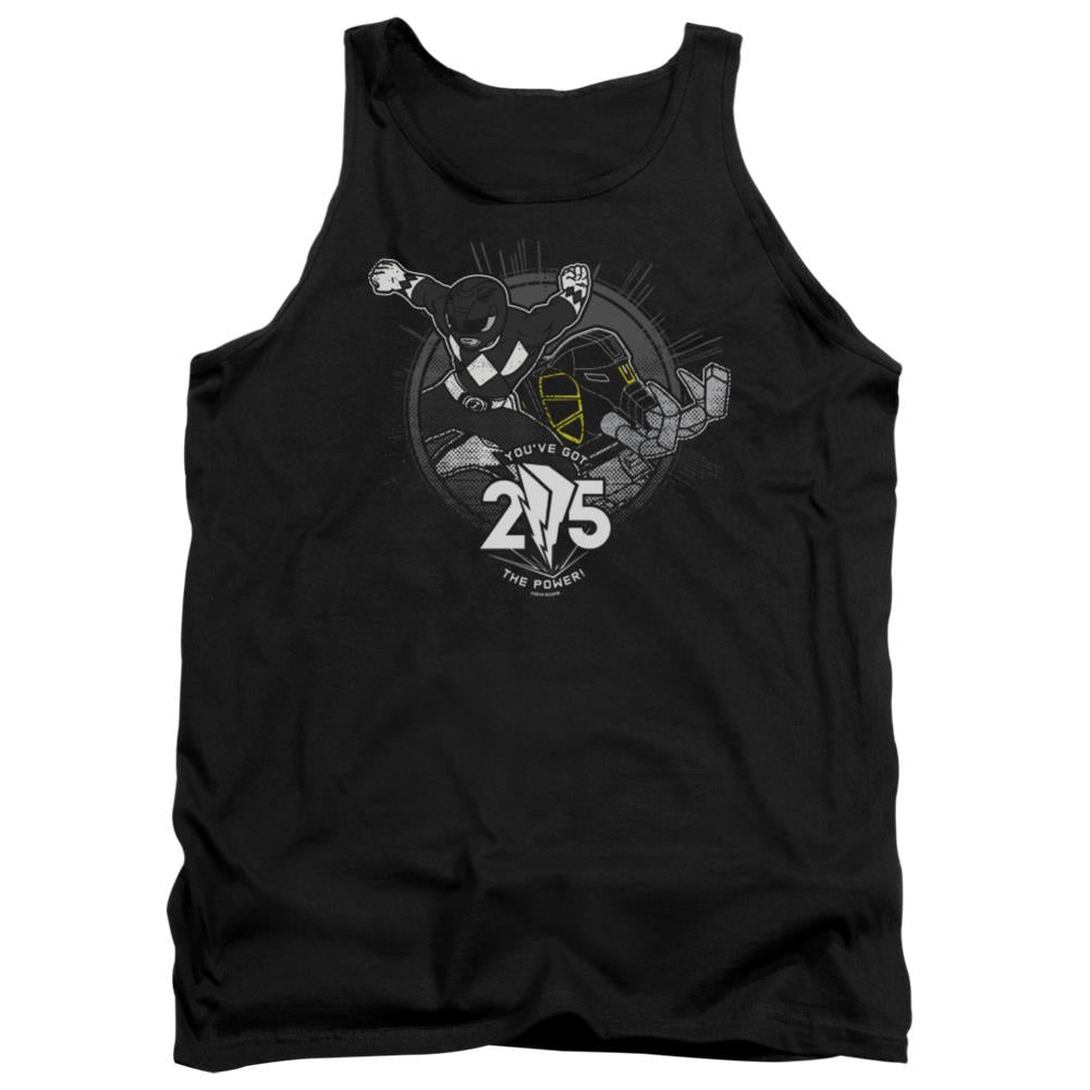 Mighty Morphin Power Rangers Black 25 Men's 18/1 Cotton Tank Top