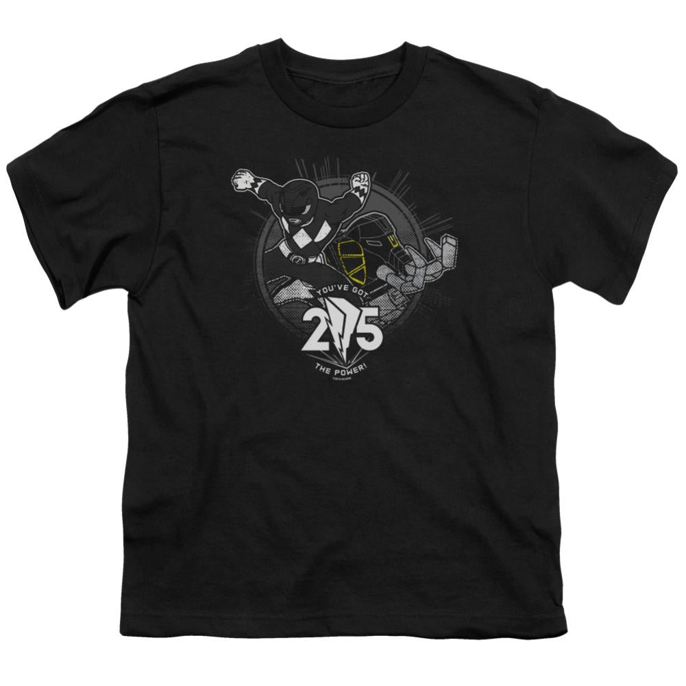 Mighty Morphin Power Rangers Black 25 Youth 18/1 100% Cotton Short-Sleeve T-Shirt