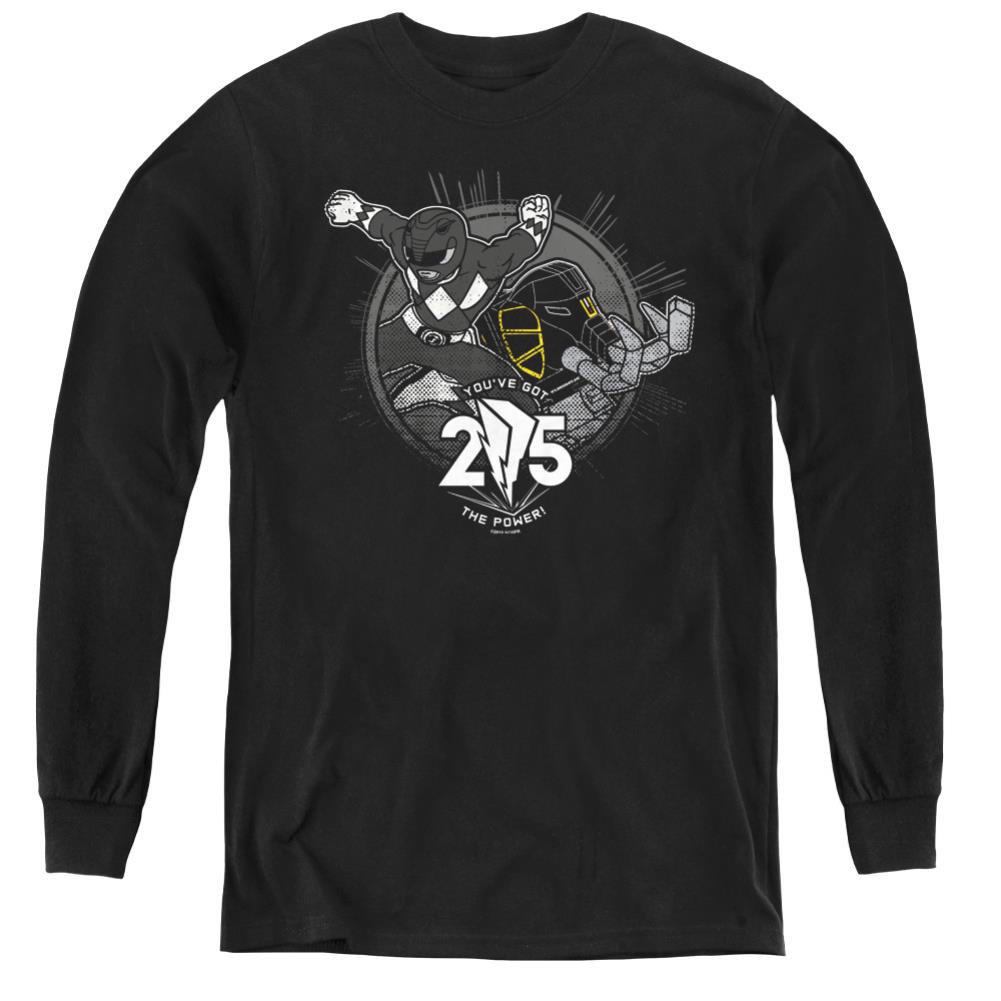 Mighty Morphin Power Rangers Black 25 Youth Long-Sleeve T-Shirt