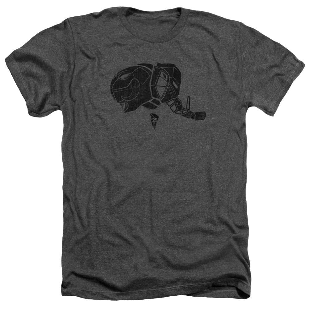 Mighty Morphin Power Rangers Black Men's 30/1 Heather 60 40 Poly Short-Sleeve T-Shirt