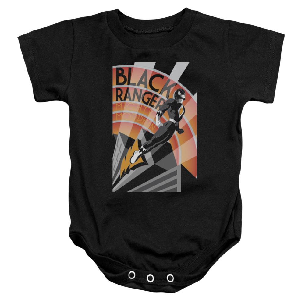 Mighty Morphin Power Rangers Black Ranger Deco Infant's Cotton SS Snapsuit