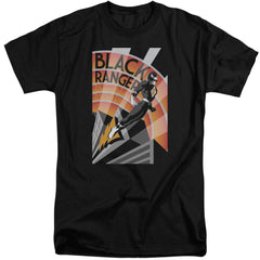 Mighty Morphin Power Rangers Black Ranger Deco Men's 18/1 Tall Cotton Short-Sleeve T-Shirt