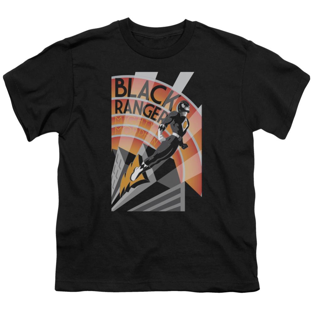 Mighty Morphin Power Rangers Black Ranger Deco Youth 18/1 100% Cotton Short-Sleeve T-Shirt
