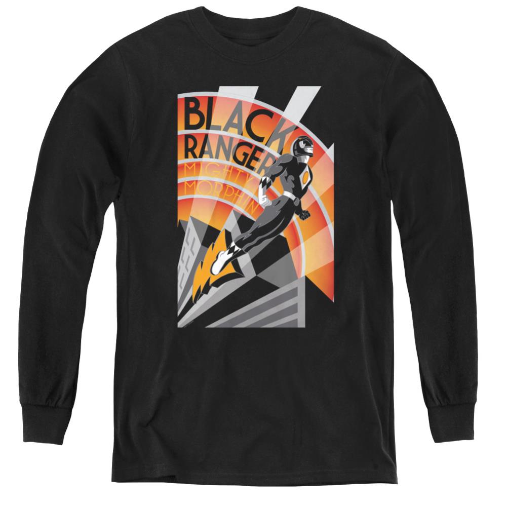 Mighty Morphin Power Rangers Black Ranger Deco Youth Long-Sleeve T-Shirt