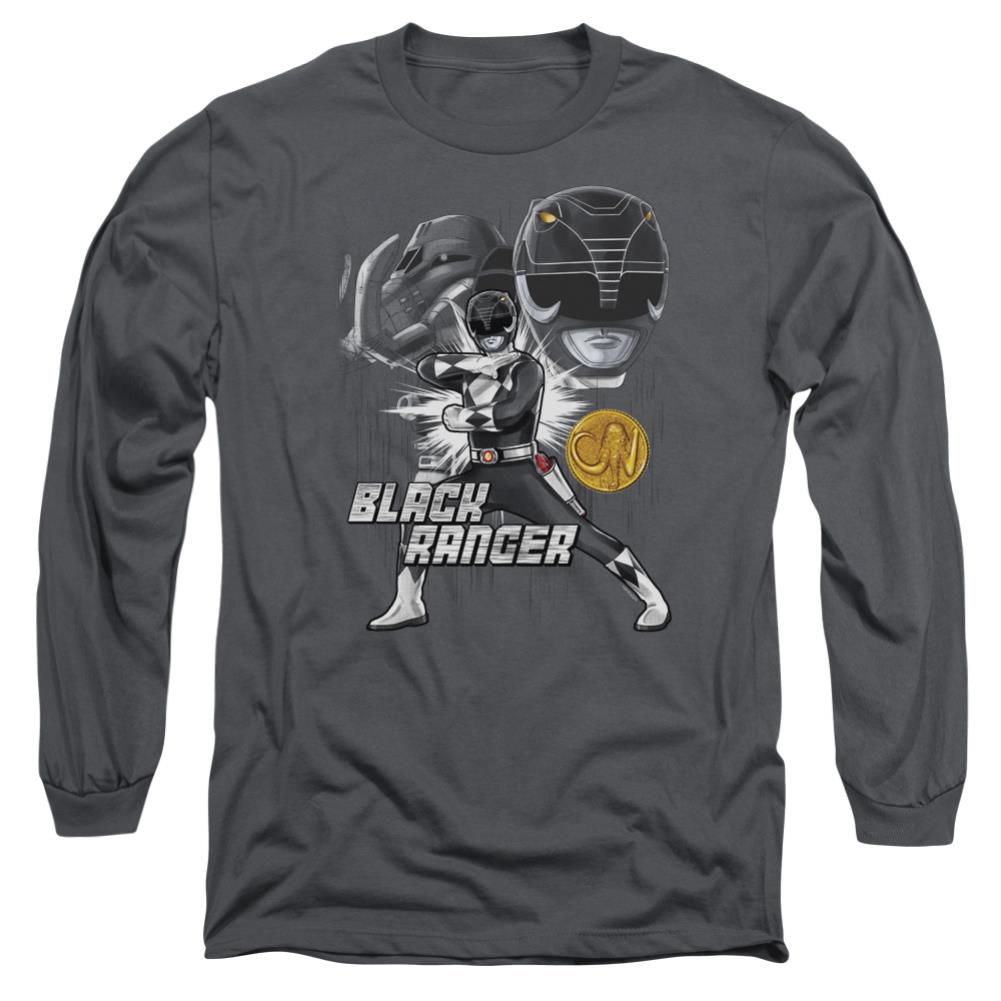 Mighty Morphin Power Rangers Black Ranger Men's 18/1 Cotton Long-Sleeve T-Shirt