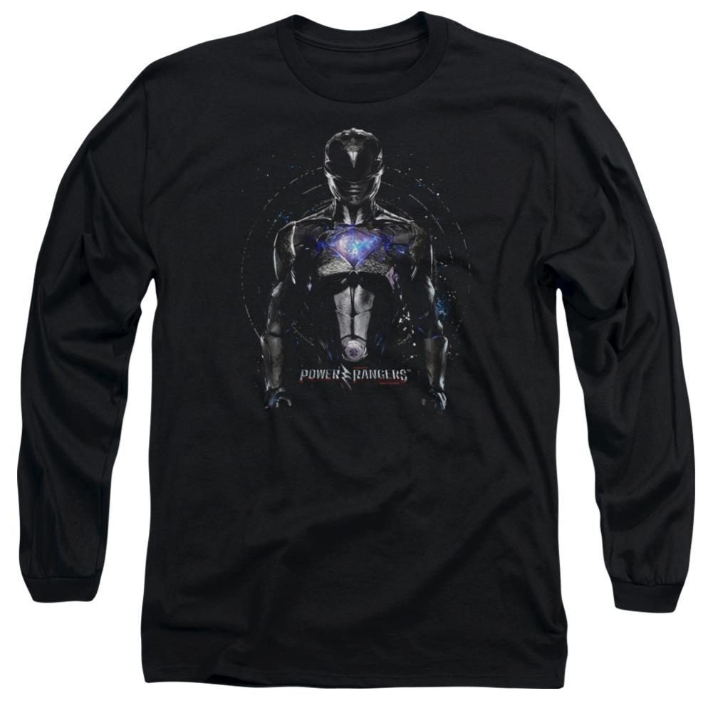 Mighty Morphin Power Rangers Black Ranger Men's 18/1 Cotton Long-Sleeve T-Shirt