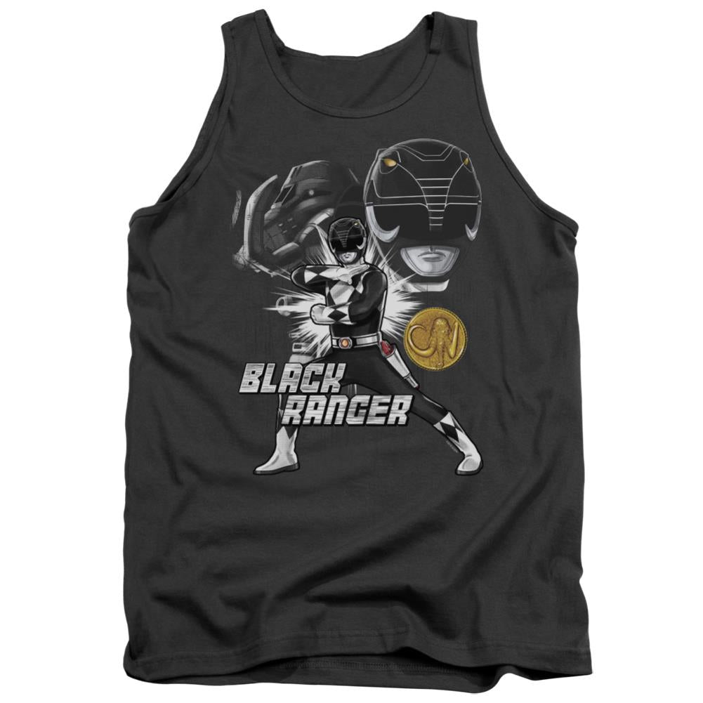 Mighty Morphin Power Rangers Black Ranger Men's 18/1 Cotton Tank Top