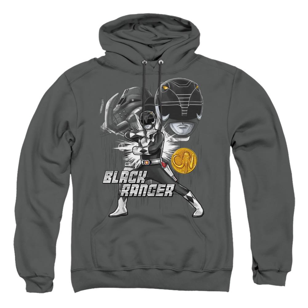 Mighty Morphin Power Rangers Black Ranger Men's Pull-Over 75 25 Poly Hoodie