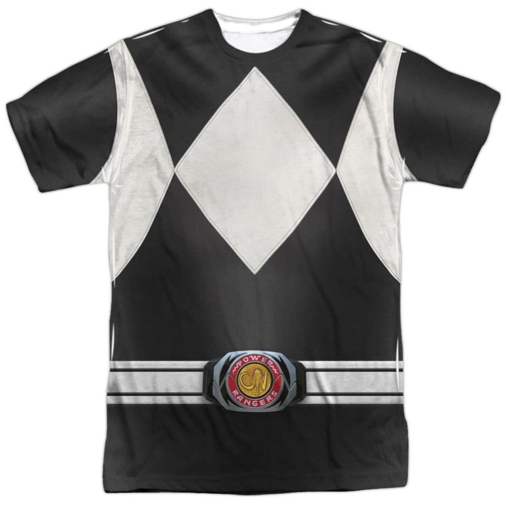 Mighty Morphin Power Rangers Black Ranger Men's Regular Fit Polyester Short-Sleeve T-Shirt