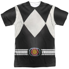 Mighty Morphin Power Rangers Black Ranger Men's Regular Fit Polyester Short-Sleeve T-Shirt