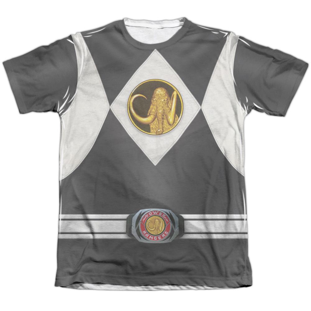 Mighty Morphin Power Rangers Black Ranger Uniform Men's Regular Fit Poly Cotton Short-Sleeve T-Shirt