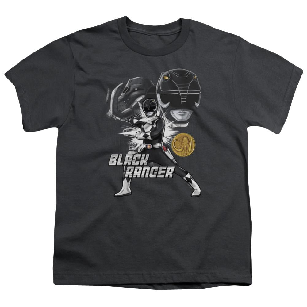 Mighty Morphin Power Rangers Black Ranger Youth 18/1 100% Cotton Short-Sleeve T-Shirt