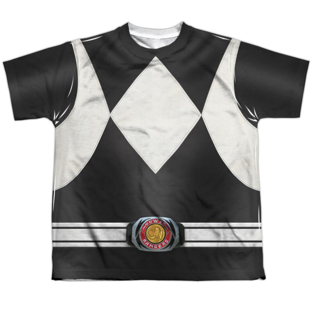 Mighty Morphin Power Rangers Black Ranger Youth Regular Fit Poly Short-Sleeve T-Shirt