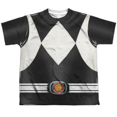 Mighty Morphin Power Rangers Black Ranger Youth Regular Fit Poly Short-Sleeve T-Shirt