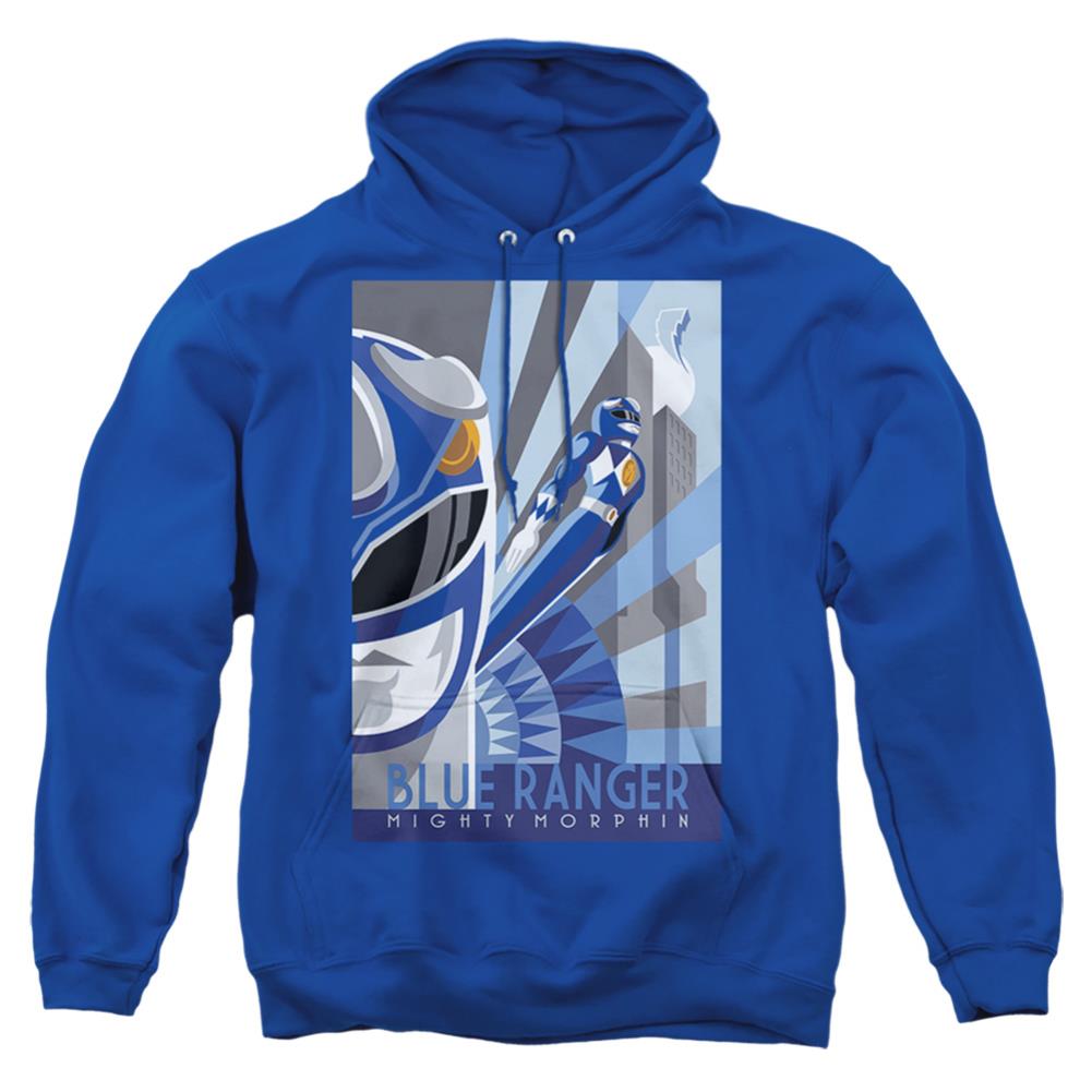 Mighty Morphin Power Rangers Blue Ranger Deco Men's Pull-Over 75 25 Poly Hoodie