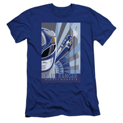 Mighty Morphin Power Rangers Blue Ranger Deco Men's Ultra-Soft 30/1 Cotton Slim Short-Sleeve T-Shirt