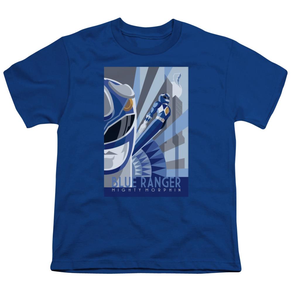 Mighty Morphin Power Rangers Blue Ranger Deco Youth 18/1 100% Cotton Short-Sleeve T-Shirt
