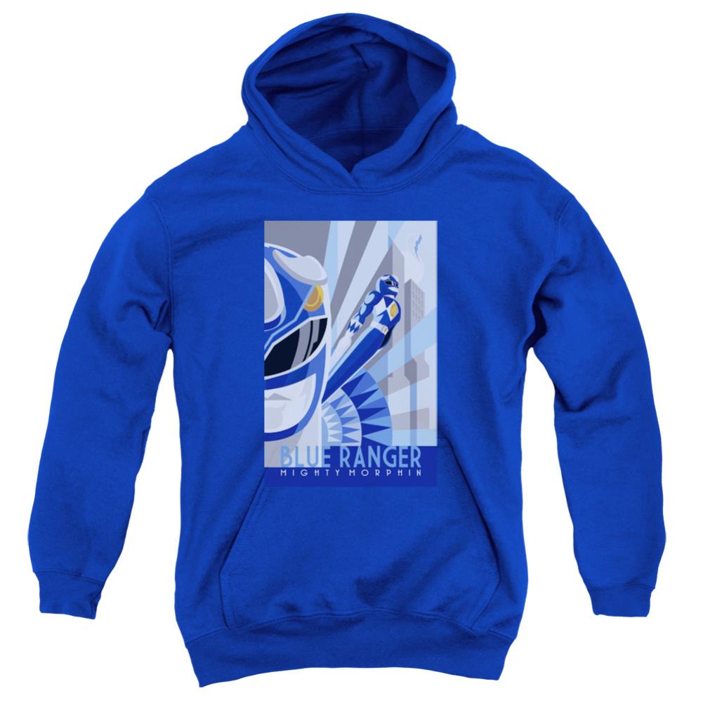 Mighty Morphin Power Rangers Blue Ranger Deco Youth Cotton Poly Pull-Over Hoodie