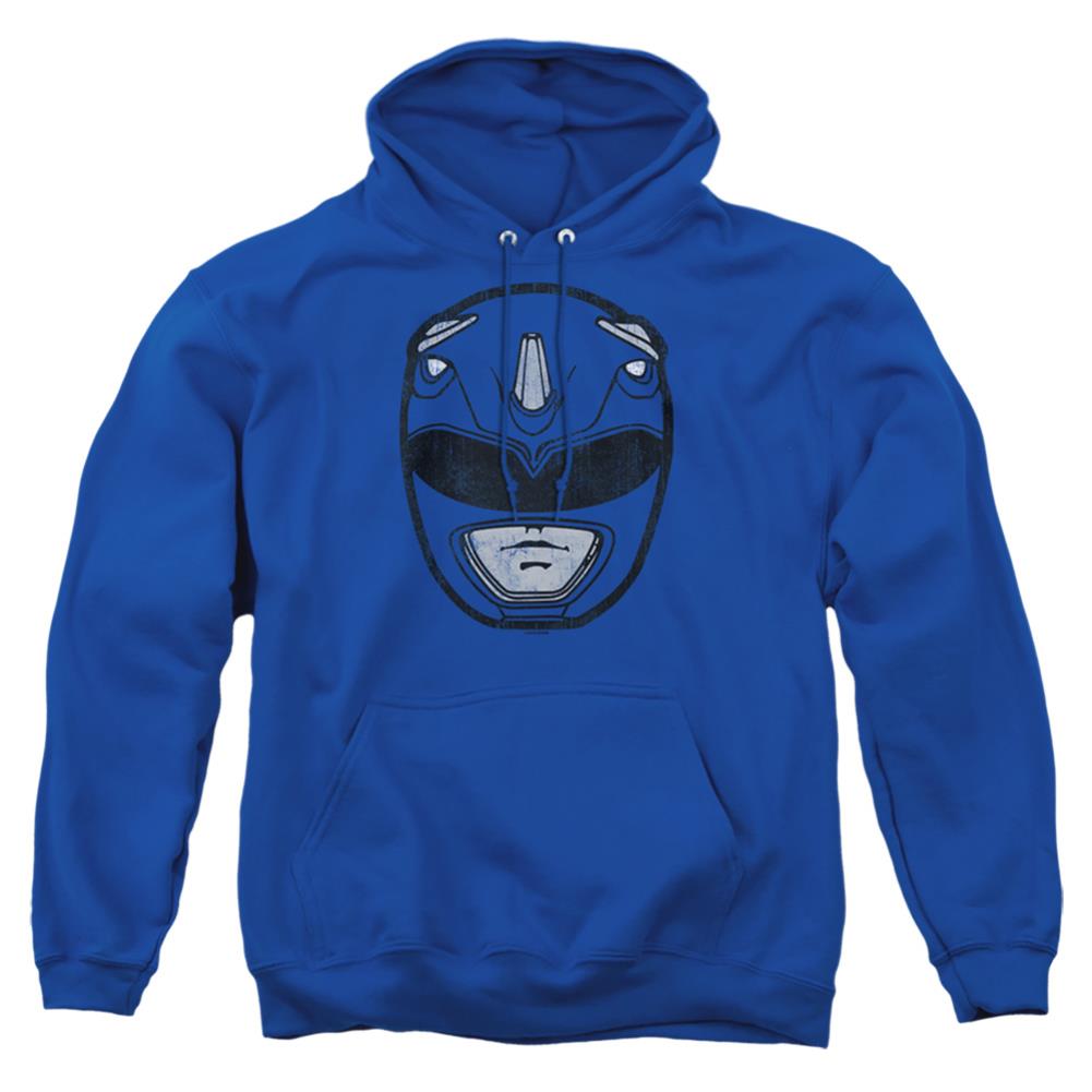 Mighty Morphin Power Rangers Blue Ranger Mask Men's Pull-Over 75 25 Poly Hoodie