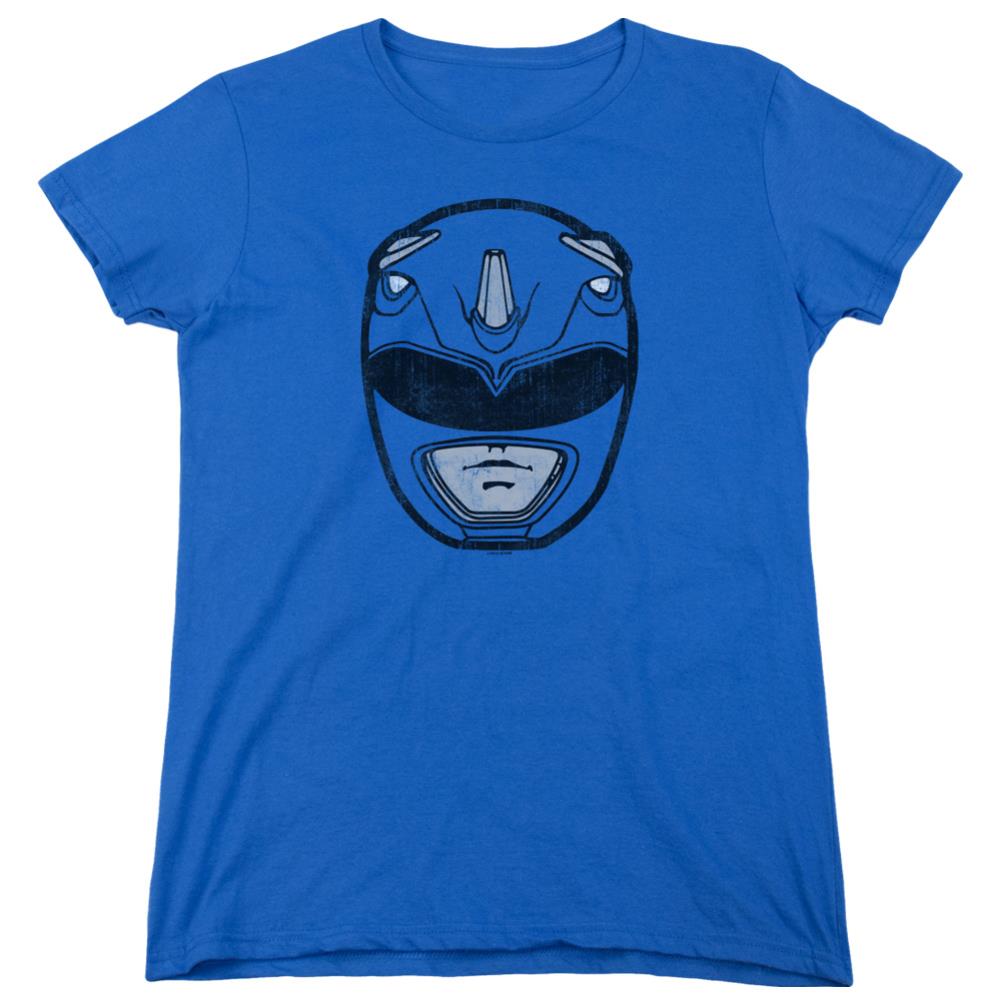 Mighty Morphin Power Rangers Blue Ranger Mask Women's 18/1 Cotton Short-Sleeve T-Shirt
