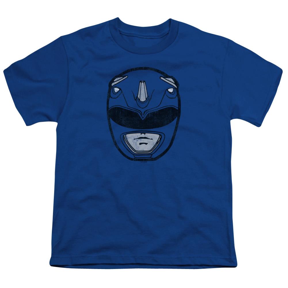 Mighty Morphin Power Rangers Blue Ranger Mask Youth 18/1 100% Cotton Short-Sleeve T-Shirt