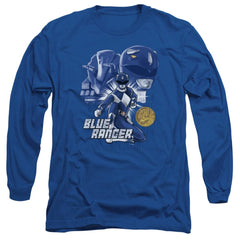 Mighty Morphin Power Rangers Blue Ranger Men's 18/1 Cotton Long-Sleeve T-Shirt