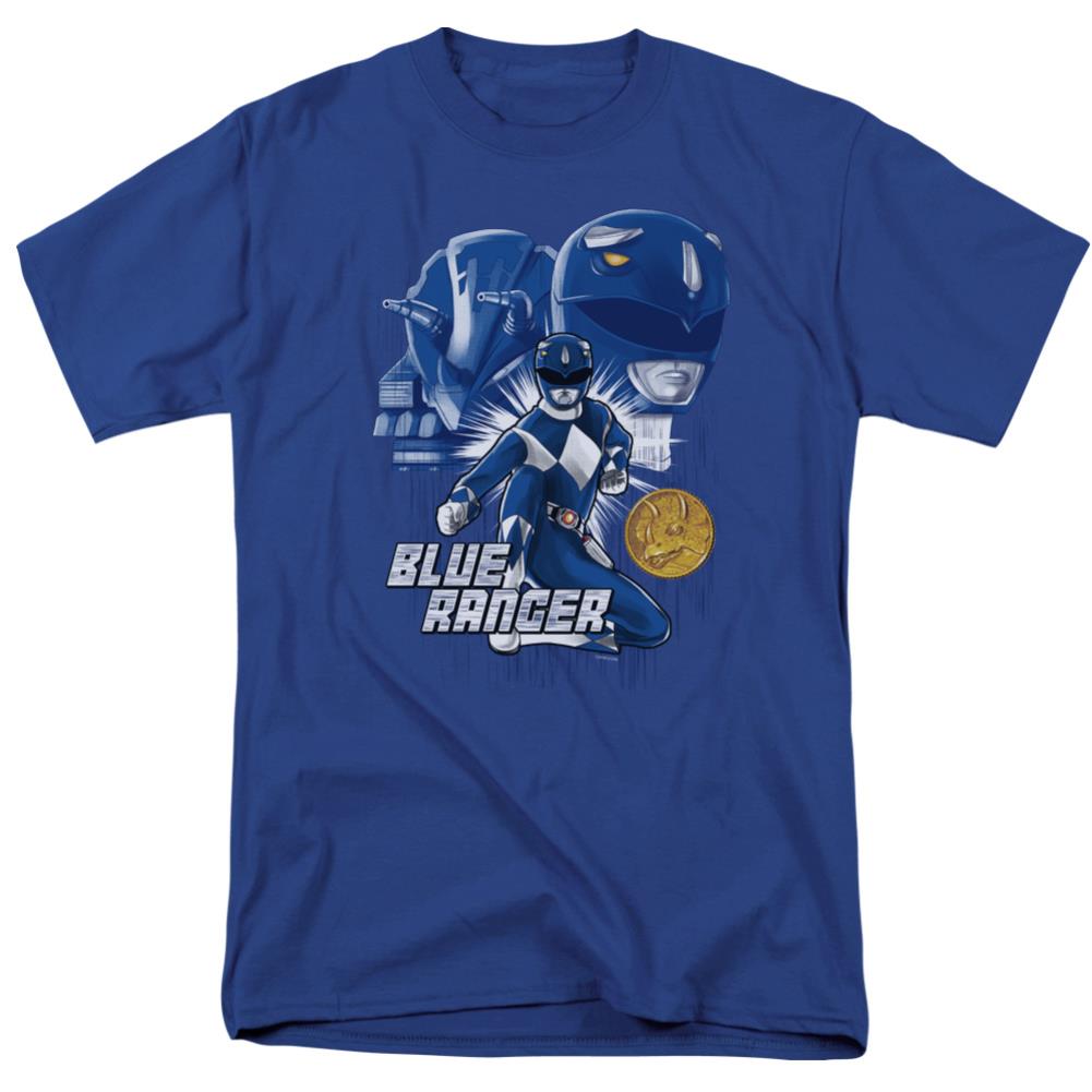 Mighty Morphin Power Rangers Blue Ranger Men's 18/1 Cotton Short-Sleeve T-Shirt