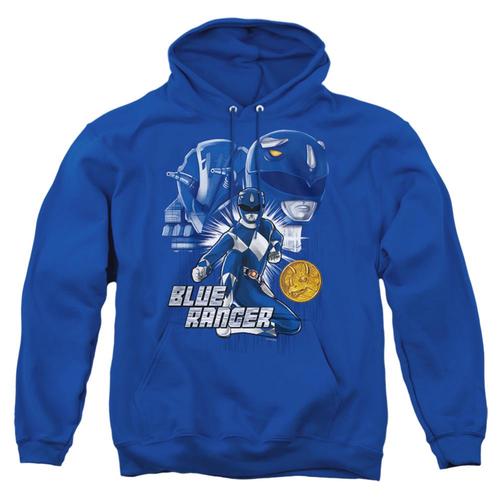 Mighty Morphin Power Rangers Blue Ranger Men's Pull-Over 75 25 Poly Hoodie