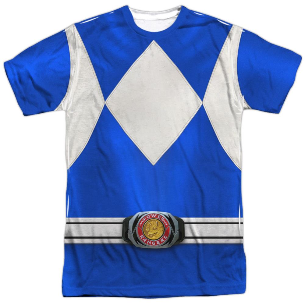 Mighty Morphin Power Rangers Blue Ranger Men's Regular Fit Polyester Short-Sleeve T-Shirt
