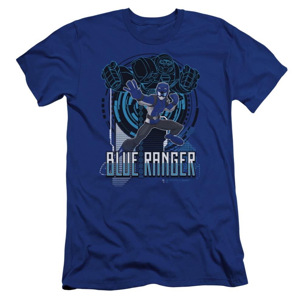 Mighty Morphin Power Rangers Blue Ranger Men's Ultra-Soft 30/1 Cotton Slim Short-Sleeve T-Shirt