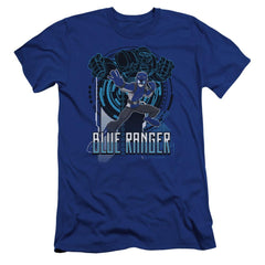 Mighty Morphin Power Rangers Blue Ranger Men's Ultra-Soft 30/1 Cotton Slim Short-Sleeve T-Shirt