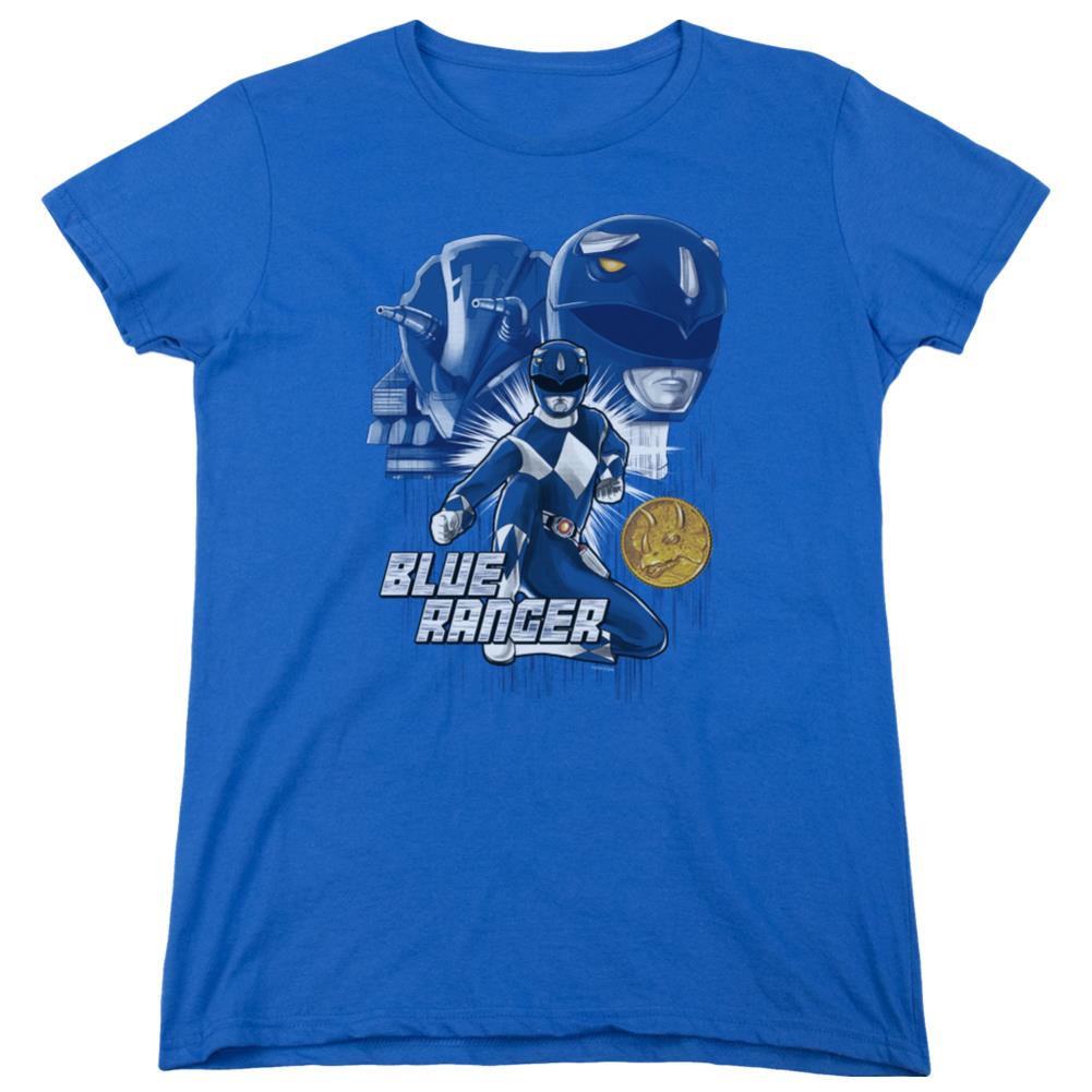 Mighty Morphin Power Rangers Blue Ranger Women's 18/1 Cotton Short-Sleeve T-Shirt