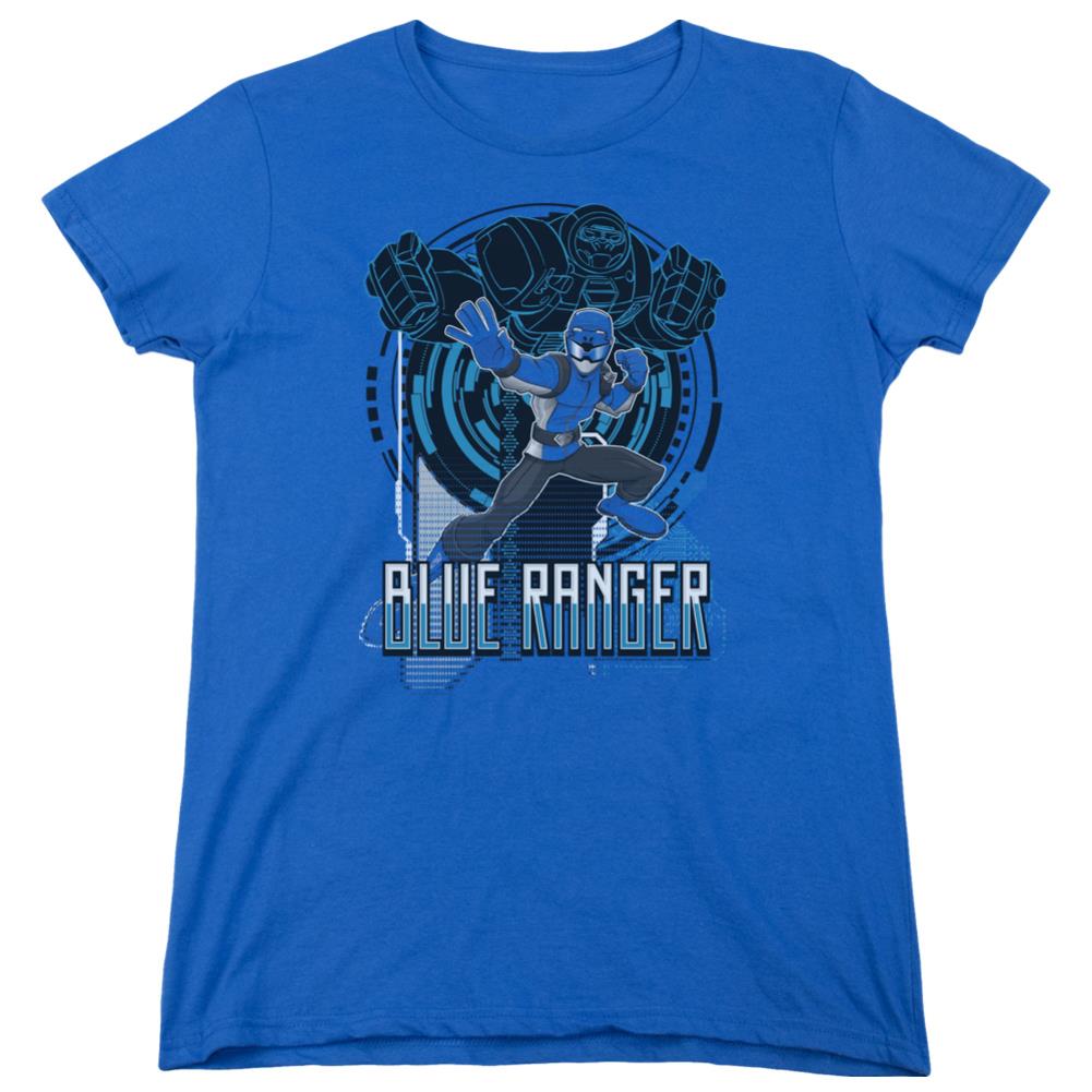 Mighty Morphin Power Rangers Blue Ranger Women's 18/1 Cotton Short-Sleeve T-Shirt