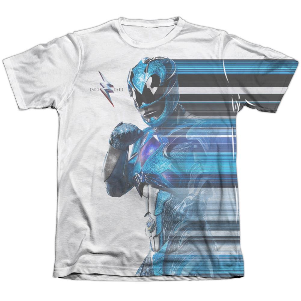 Mighty Morphin Power Rangers Blue Streak Men's Regular Fit Poly Cotton Short-Sleeve T-Shirt
