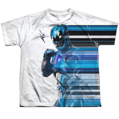 Mighty Morphin Power Rangers Blue Streak Youth Regular Fit Poly Short-Sleeve T-Shirt