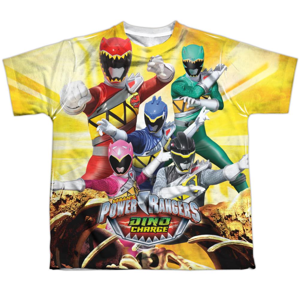 Mighty Morphin Power Rangers Charged For Battle Youth Regular Fit Poly Short-Sleeve T-Shirt