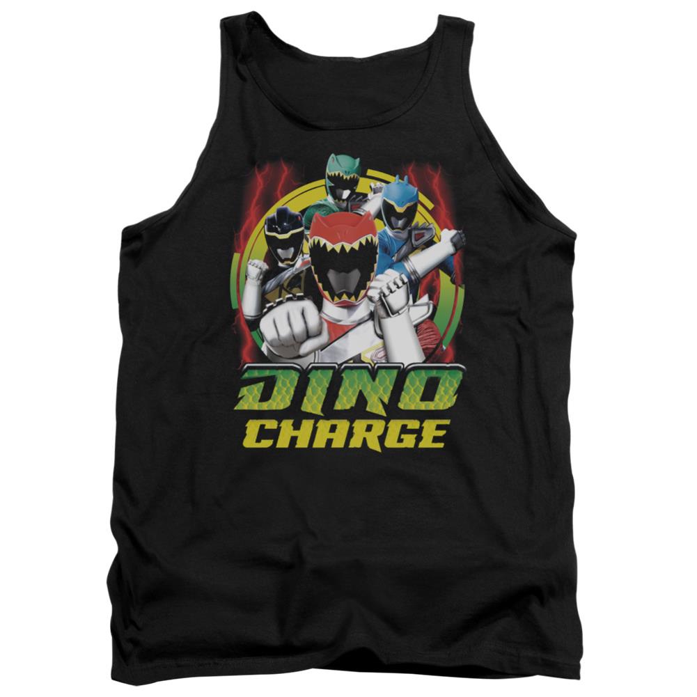 Mighty Morphin Power Rangers Dino Lightning Men's 18/1 Cotton Tank Top