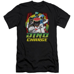 Mighty Morphin Power Rangers Dino Lightning Men's Ultra-Soft 30/1 Cotton Slim Short-Sleeve T-Shirt