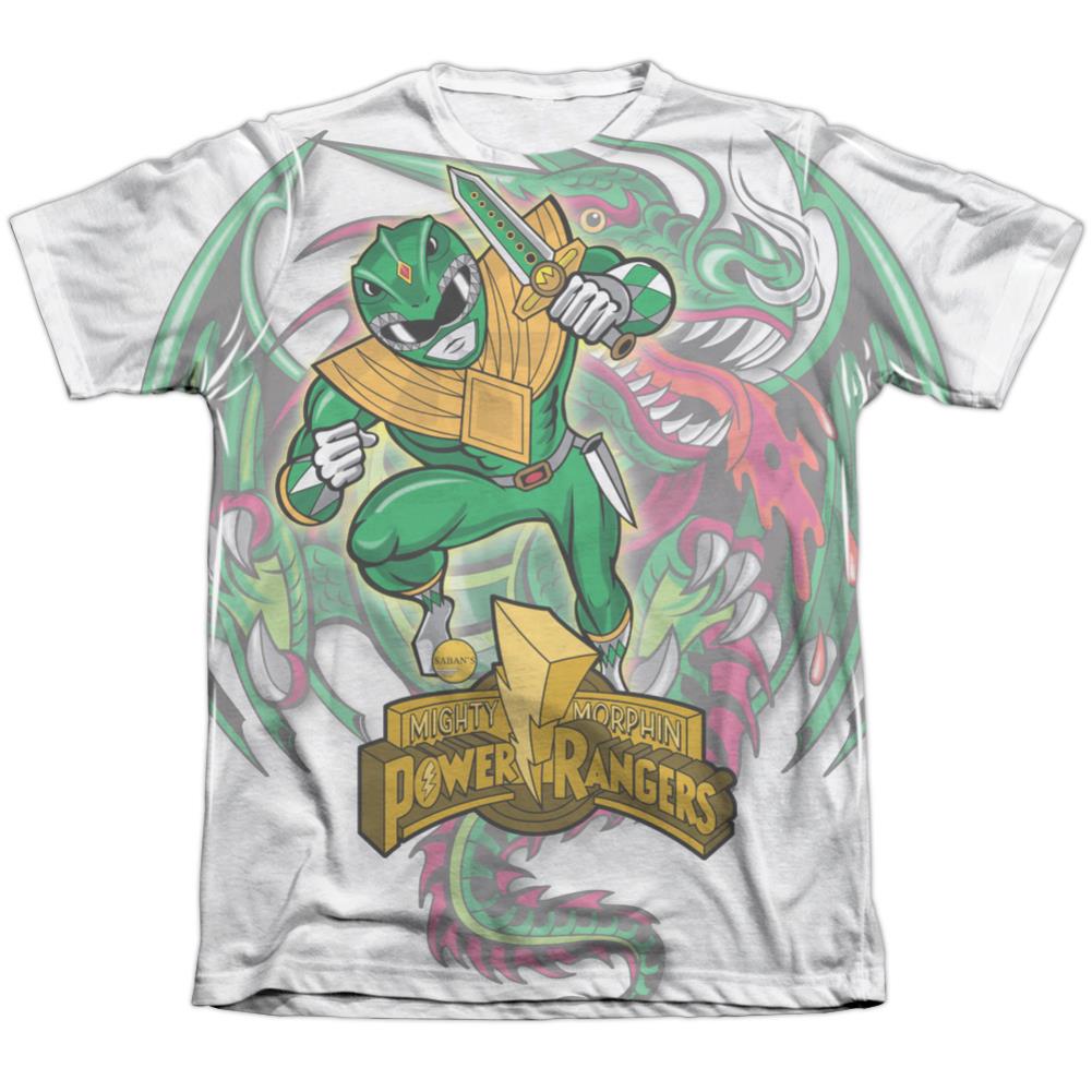 Mighty Morphin Power Rangers Dragon Power Men's Regular Fit Poly Cotton Short-Sleeve T-Shirt