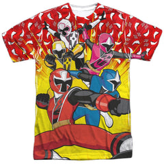 Mighty Morphin Power Rangers Go Go Ninja Steel Men's Regular Fit Polyester Short-Sleeve T-Shirt