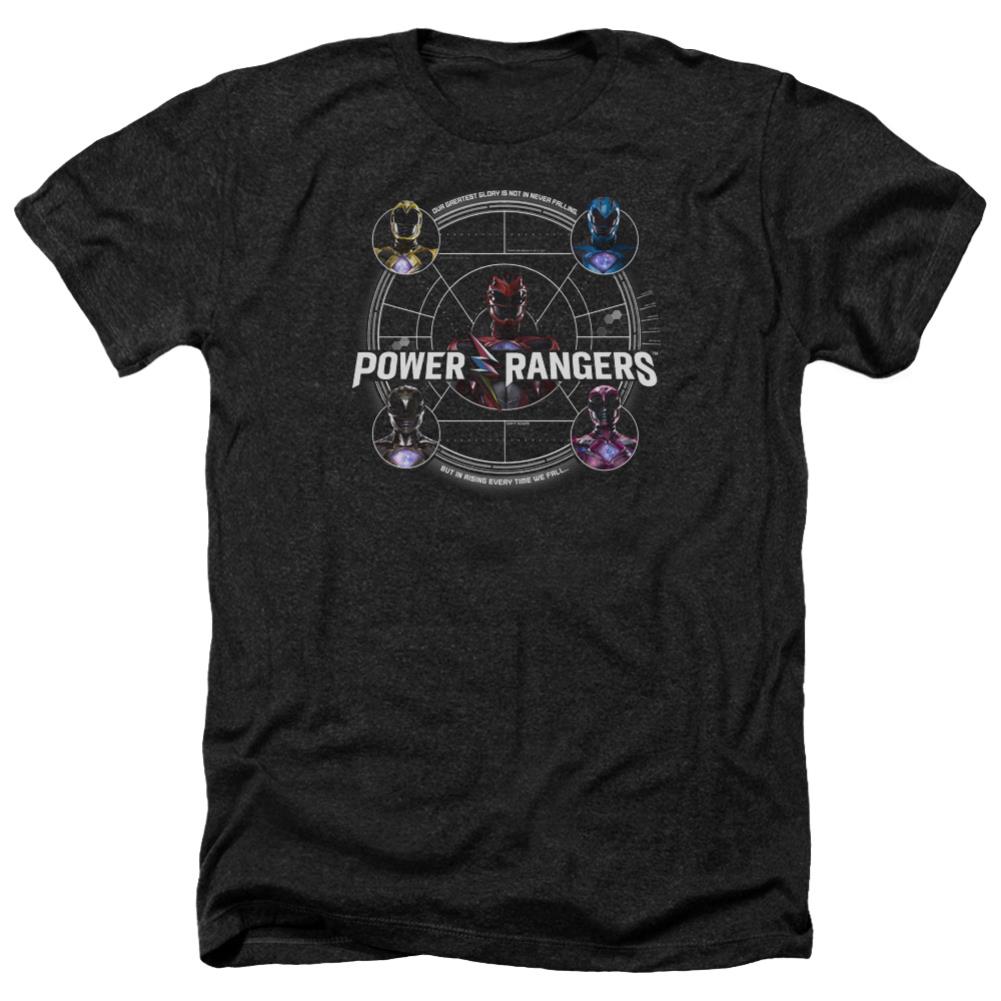 Mighty Morphin Power Rangers Greatest Glory Men's 30/1 Heather 60 40 Poly Short-Sleeve T-Shirt