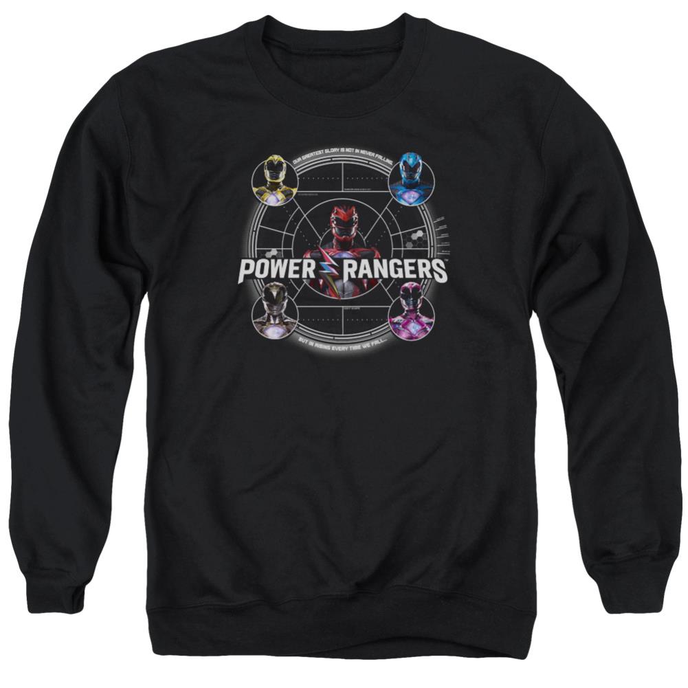 Mighty Morphin Power Rangers Greatest Glory Men's Crewneck 50 50 Poly Long-Sleeve T-Shirt