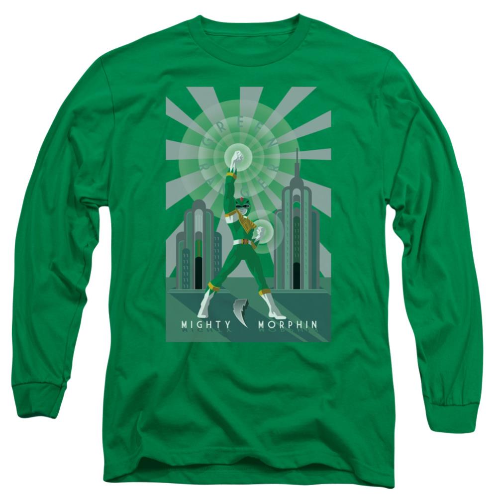 Mighty Morphin Power Rangers Green Ranger Deco Men's 18/1 Cotton Long-Sleeve T-Shirt