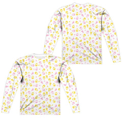 Mighty Morphin Power Rangers Grl Pwr (Front/Back Print) Men's Regular Fit Polyester Long-Sleeve T-Shirt