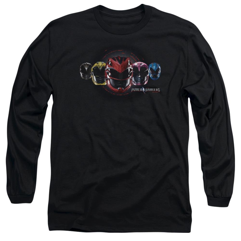 Mighty Morphin Power Rangers Head Group Men's 18/1 Cotton Long-Sleeve T-Shirt