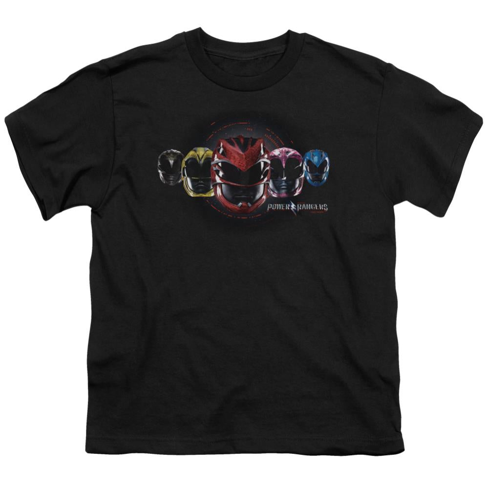 Mighty Morphin Power Rangers Head Group Youth 18/1 100% Cotton Short-Sleeve T-Shirt