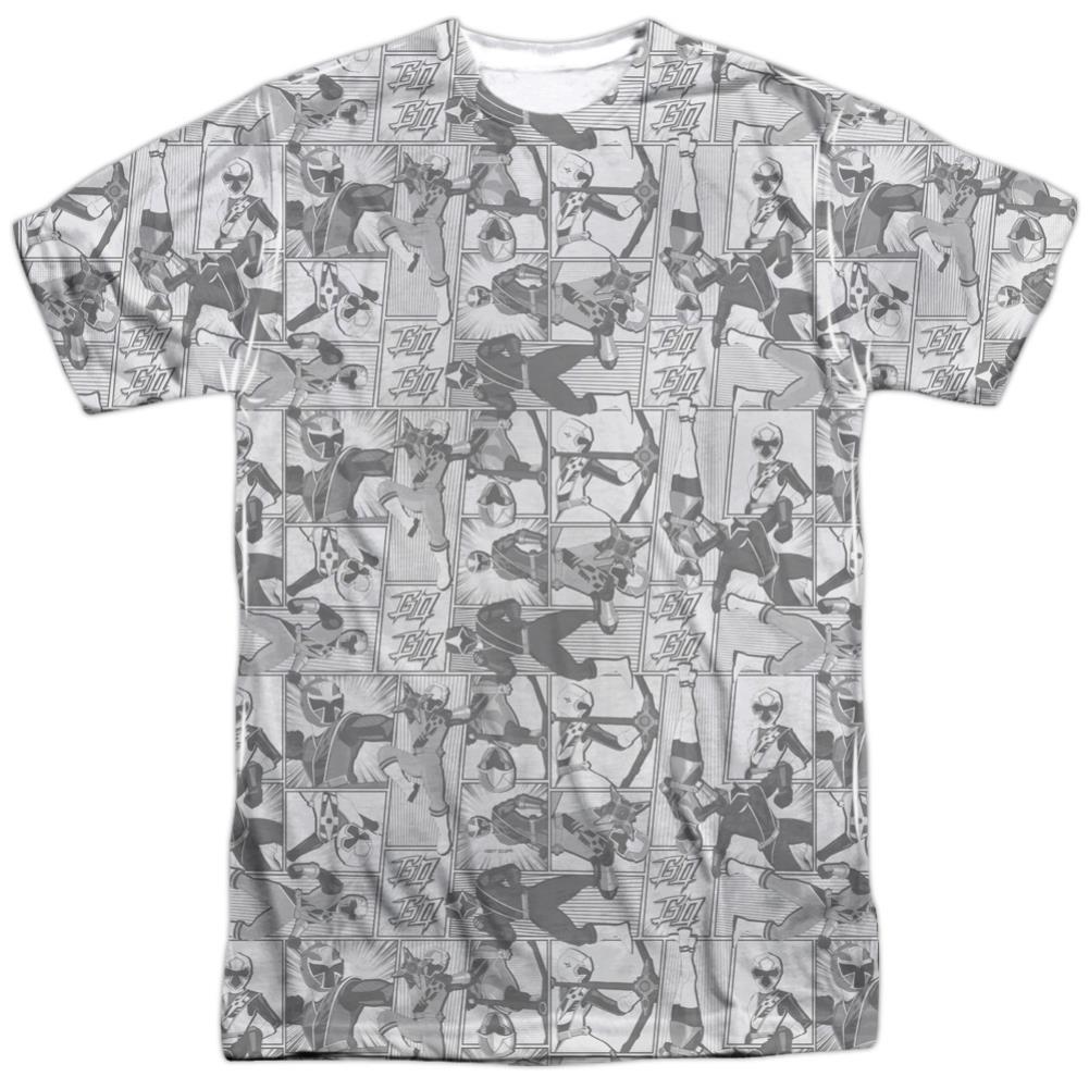 Mighty Morphin Power Rangers Helmets Men's Regular Fit Polyester Short-Sleeve T-Shirt