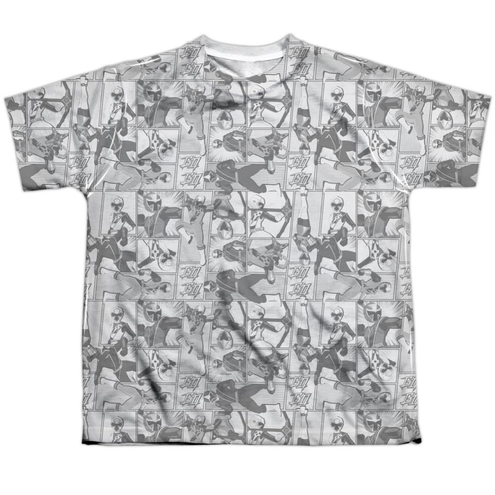 Mighty Morphin Power Rangers Helmets Youth Regular Fit Poly Short-Sleeve T-Shirt