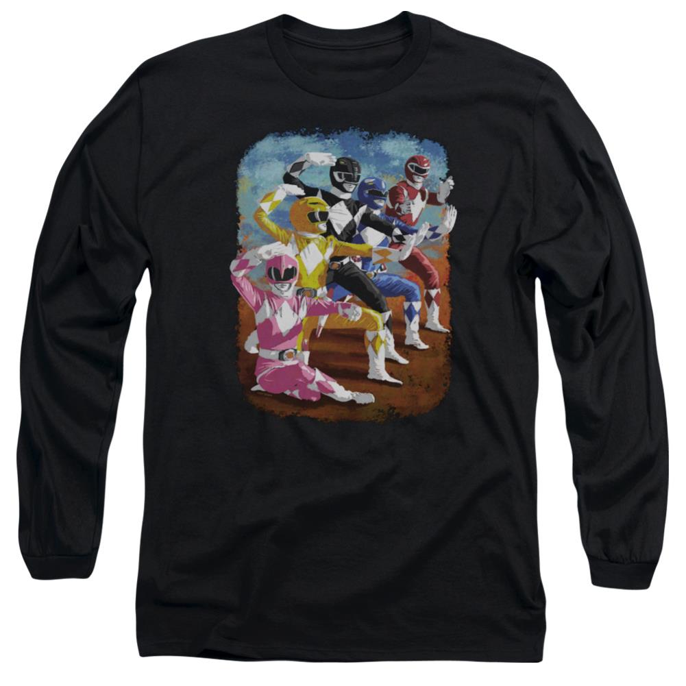 Mighty Morphin Power Rangers Impressionist Rangers Men's 18/1 Cotton Long-Sleeve T-Shirt