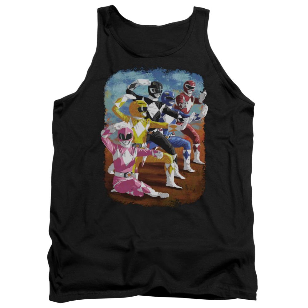 Mighty Morphin Power Rangers Impressionist Rangers Men's 18/1 Cotton Tank Top